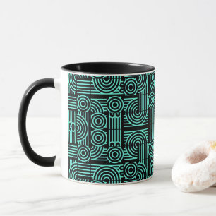 Labyrinth Futuristic Abstract Geometric Pattern Mug