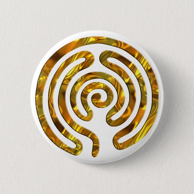 Labyrinth GOLD | make your own background 2 Inch Round Button (Front)