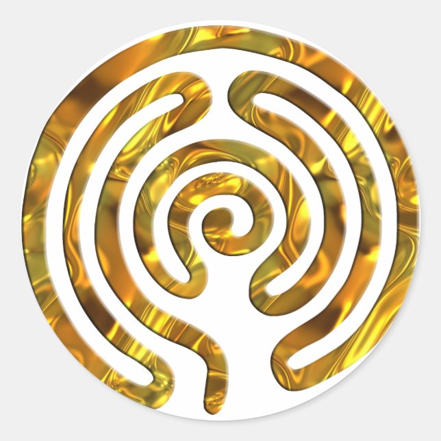 Labyrinth GOLD | make your own background Classic Round Sticker (Front)