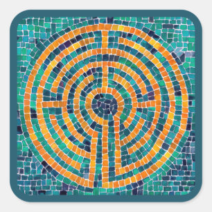 LABYRINTH II Large Square Stickers - Green