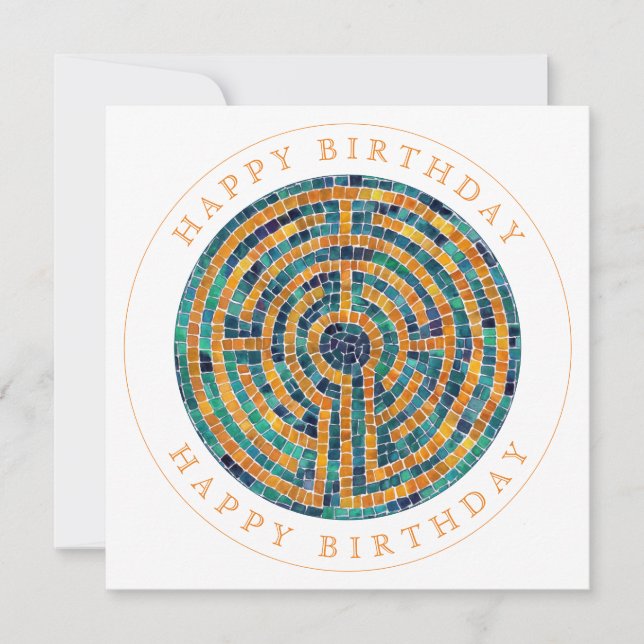 LABYRINTH II Square Flat Birthday Card (Front)