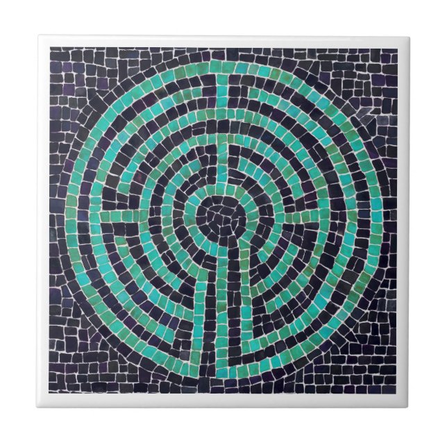 LABYRINTH III 4.25x4.25 Ceramic Tile - White (Front)