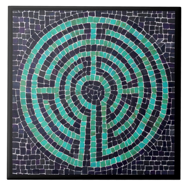 LABYRINTH III 6x6 Ceramic Tile - Black (Front)