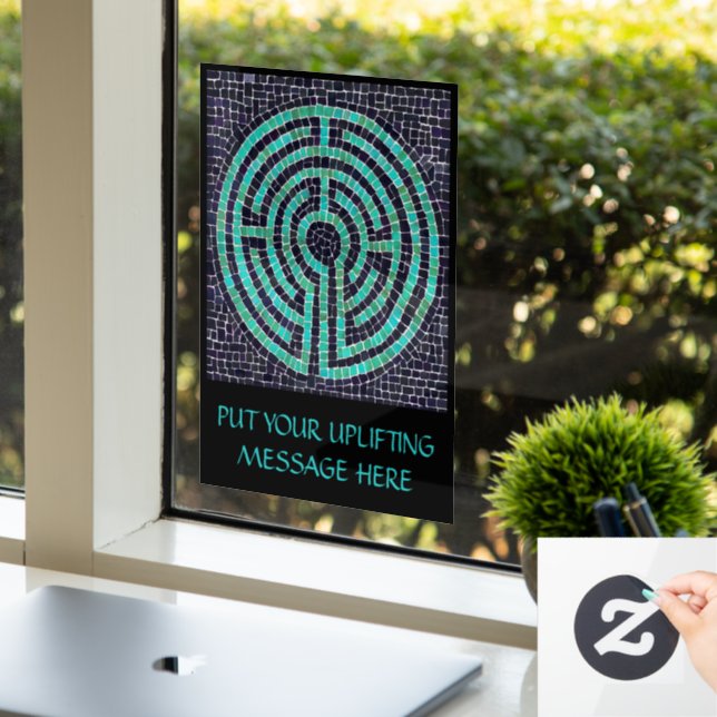 LABYRINTH III 8x11 Window Cling +Text - Black (Office)