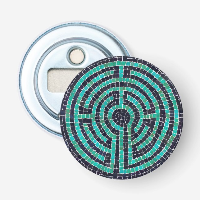 LABYRINTH III Button Bottle Opener (Front)