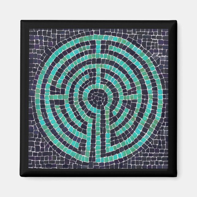 LABYRINTH III Magnet Carré - Noir (Devant)