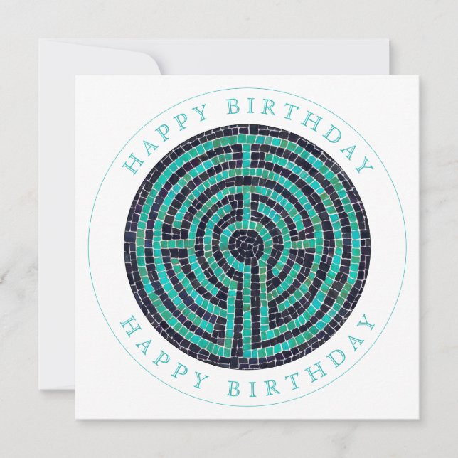 LABYRINTH III Square Flat Birthday Card (Front)