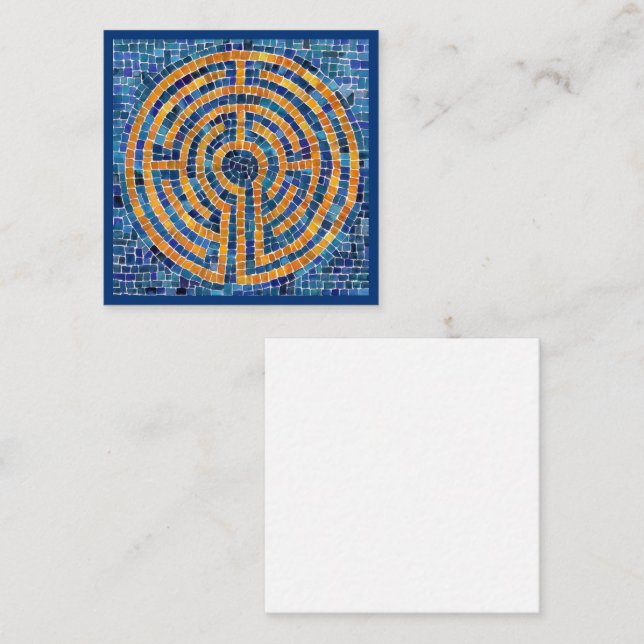 LABYRINTH IV 2.5x2.5 Blank Flat Card - Blue (Front/Back)