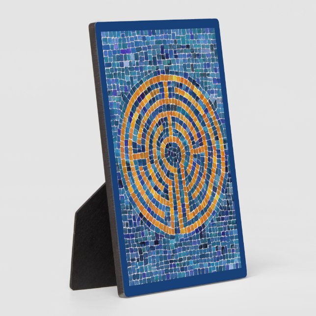 LABYRINTH IV 5x7 Plaque with Easel - Blue (Side)