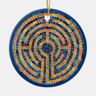 LABYRINTH IV Ceramic Circle Ornament
