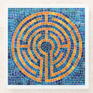LABYRINTH IV Glass Coaster - White