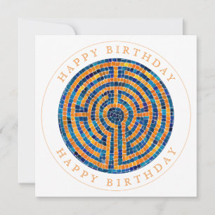 LABYRINTH IV Square Flat Birthday Card