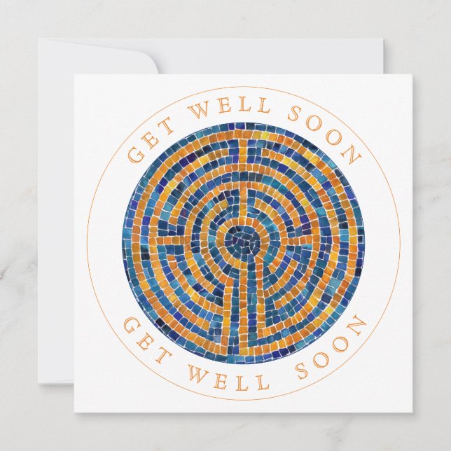 LABYRINTH IV Square Flat Get Well Card (Front)