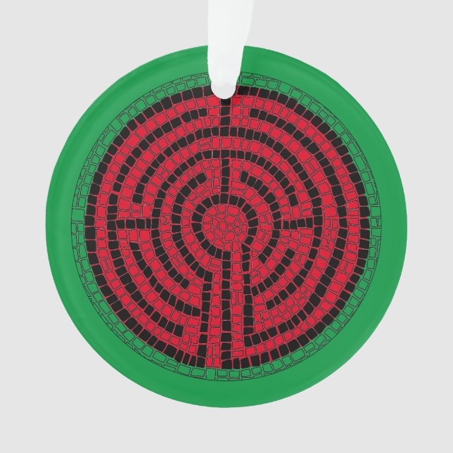 LABYRINTH IX Acrylic Circle Ornament (Front)