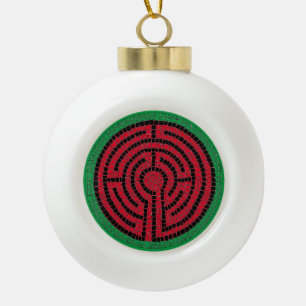 LABYRINTH IX Ceramic Ball Ornament