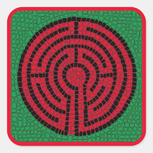 LABYRINTH IX Large Square Stickers (Front)