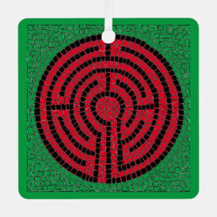 LABYRINTH IX Metal Square Ornament