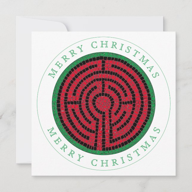 LABYRINTH IX Square Flat Christmas Card (Front)