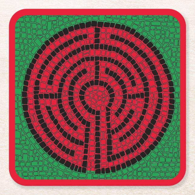 LABYRINTH IX Square Paper Coasters (Front)
