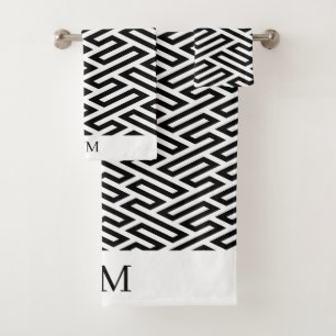 Labyrinth Maze Geometric Bath Towel Set