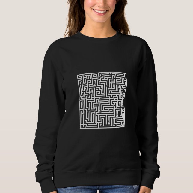 Labyrinth Maze Puzzle Branches Circuit Game Sweatshirt (Front)
