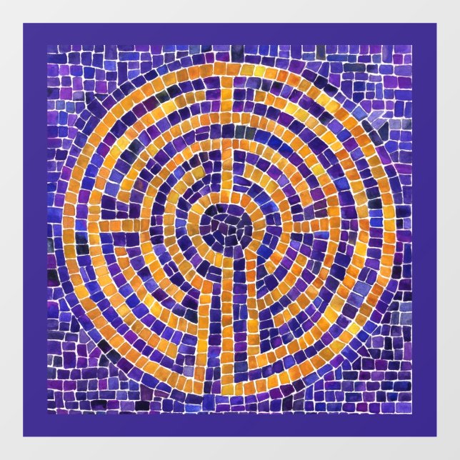 LABYRINTH MOSAIC 12x12 Window Cling - Purple (Sheet)