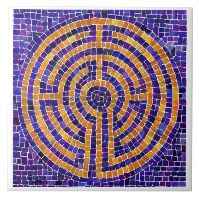 LABYRINTH MOSAIC 6x6 Ceramic Tile - White (Front)