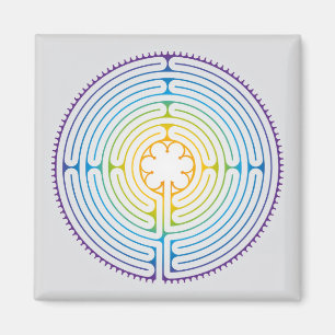 Labyrinth of Chartres Illustration - Rainbow Colou Magnet