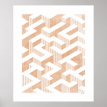Labyrinth Terracotta Art Imprimer Poster