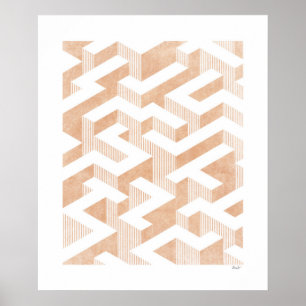 Labyrinth Terracotta Art Imprimer Poster