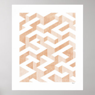 Labyrinth Terracotta Art Imprimer Poster