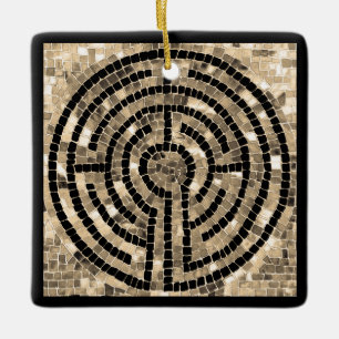 LABYRINTH V Ornement Carré en céramique