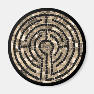 LABYRINTH V Round Magnet - Black