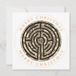 LABYRINTH V Square Flat Christmas Card