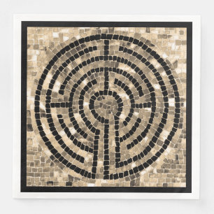 LABYRINTH V Standard Dinner Paper Napkin - Black