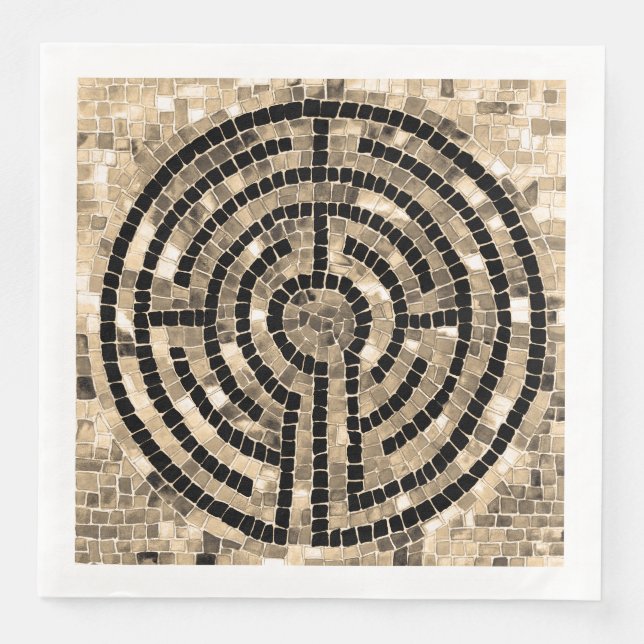 LABYRINTH V Standard Dinner Paper Napkin - White (Front)