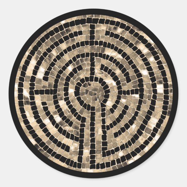 LABYRINTH V Stickers ronds - Noir (Devant)