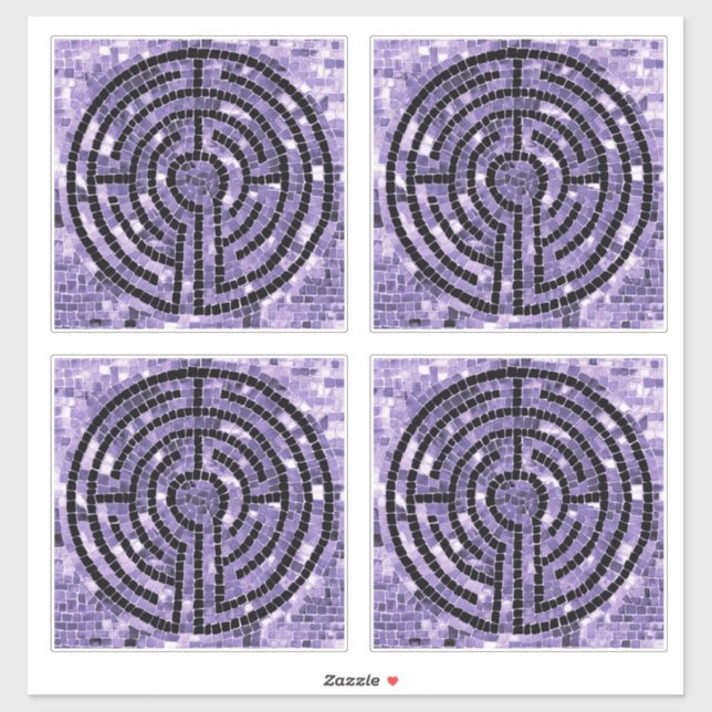 LABYRINTH VI 14"x14" Vinyl Sticker (4 Small) (Sheet)