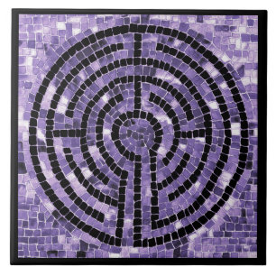 LABYRINTH VI 6x6 Ceramic Tile - Black