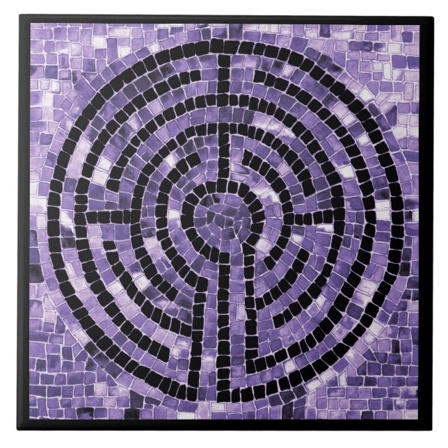 LABYRINTH VI 6x6 Ceramic Tile - Black (Front)