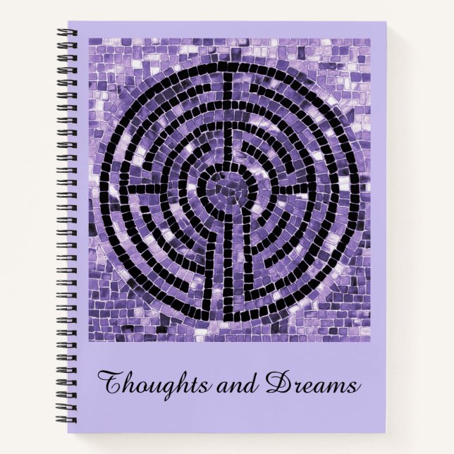 LABYRINTH VI 8.5x11 Notebook + Text Amethyst (Front)