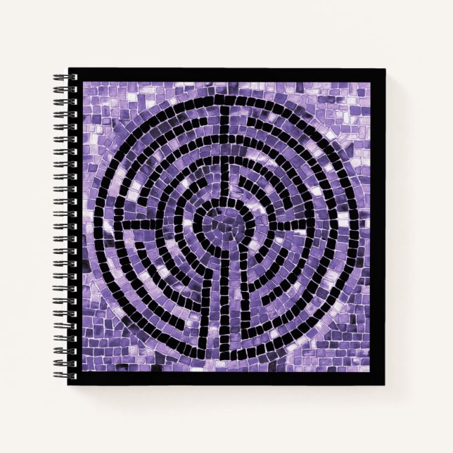 LABYRINTH VI 8.5x8.5 Spiral Notebook - Black (Front)