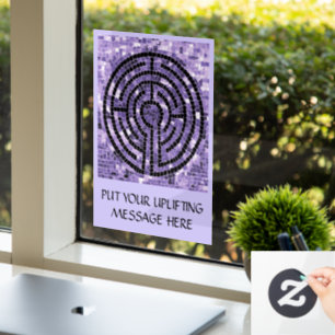 LABYRINTH VI 8x11 Window Cling +Text - Amethyst