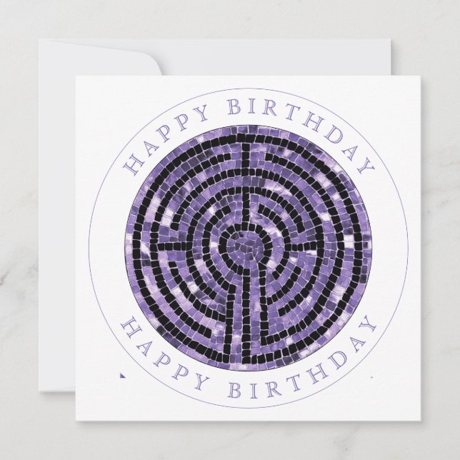 LABYRINTH VI Square Flat Birthday Card (Front)