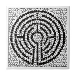 LABYRINTH VII 4.25x4.25 Ceramic Tile - White