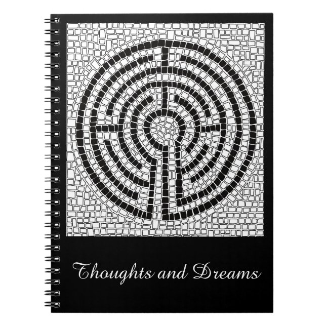 LABYRINTH VII 6.5x8.75 Spiral Notebook + Text  (Front)