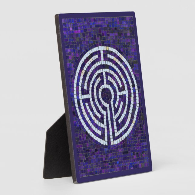 LABYRINTH VIII 5x7 Plaque with Easel - Violet (Side)