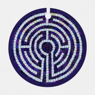 LABYRINTH VIII Metal Circle Ornament