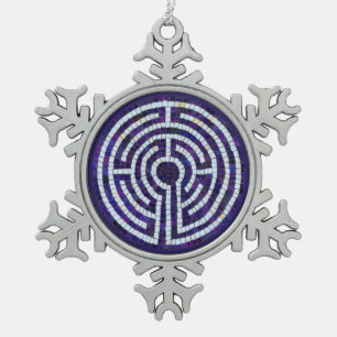 LABYRINTH VIII Pewter Snowflake Ornament