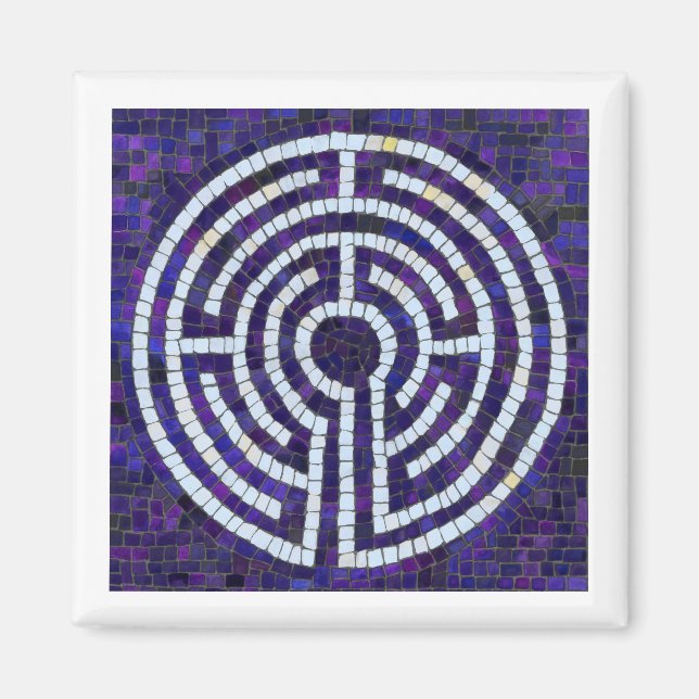 LABYRINTH VIII Square Magnet - White (Front)